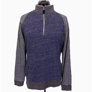 Robert Graham Men's Medium Classic Fit 1/4 Zip Pullover Sweatshirt Blue Gray‎